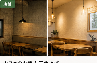 カフェ内装の左官施工事例